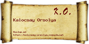 Kalocsay Orsolya névjegykártya