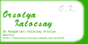 orsolya kalocsay business card